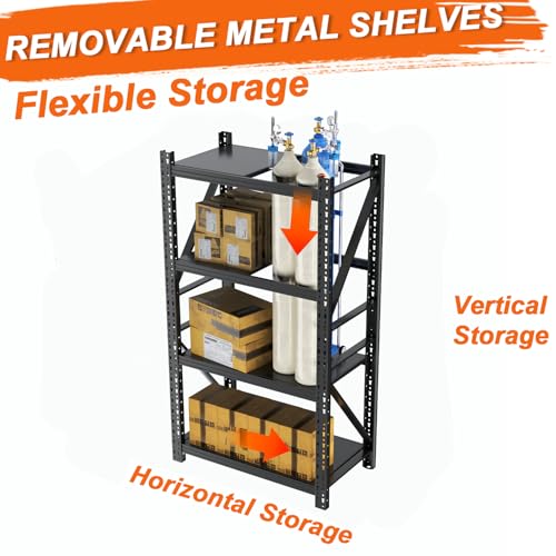 31.5''W Heavy Duty Storage Shelves, 2500LBS Metal Garage Shelving Units, 4 Tier Adjustable Large Industrial Shelves for Warehouse Workshop Basement (31.5''W x 13.8''D x 73.2''H) - size: 73.2"H x 31.5"W x 13.8"D