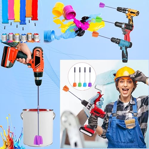 3 Sizes/6 Pack Paint Mixer,11.8 Inch, 1 Gallon Paint Mixer for Drill, Resin Mixer, Epoxy Mixer, Paint Stirrer for Drill, Drill Mixer Attachment, Epoxy Resin Mixer, Drill Paint Mixer