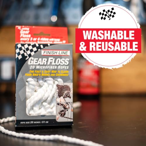 Finish Line Gear Floss Microfiber Cleaning Rope Bike Detailing Tool - size: 1 Count (Pack of 1), style: Gear Floss