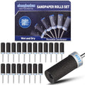 20Pcs 240 Grit Sanding Drums Sandpaper Sticks Set for Dremel Rotary Tool with 1/8" Shank, Sanding Bits Kit Rotary Tool Accessories for Metal Rust Removal/Stone Grinding/Jade Polishing (240 Grit) - style: 240 Grit