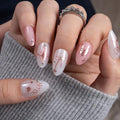 CurvLife Soft Gel Almond Press On Nails, Long-Lasting Reusable Fake Nails Kit with Glue & Tabs, 30pcs Salon-Quality Stick On Nails for Women At-Home Manicure (Blush Sparkle) - color: D1 - Blush Sparkle