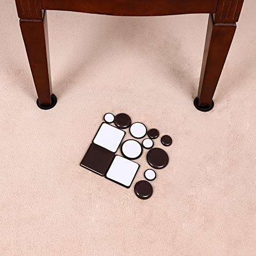 Ezprotekt 2.5" Furniture Sliders for Carpet, Self-Adhesive Furniture Glides - color: Brown, size: 2.5" x 2.5"