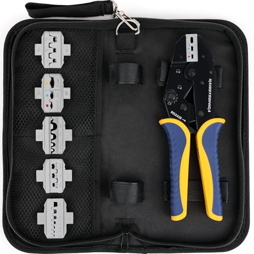 haisstronica Quick Change Ratchet Crimping Tool Kit, 6 Dies, Oxford Bag
