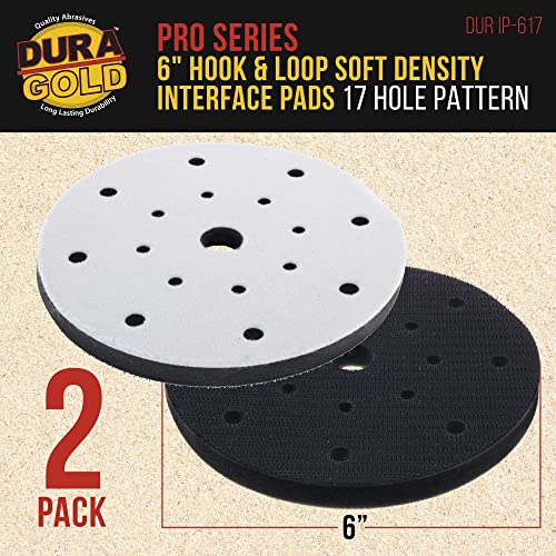 Dura-Gold Pro Series 6" x 10mm Soft Density Interface Sanding Pad, 17 Hole - style: 6" - 17-Hole