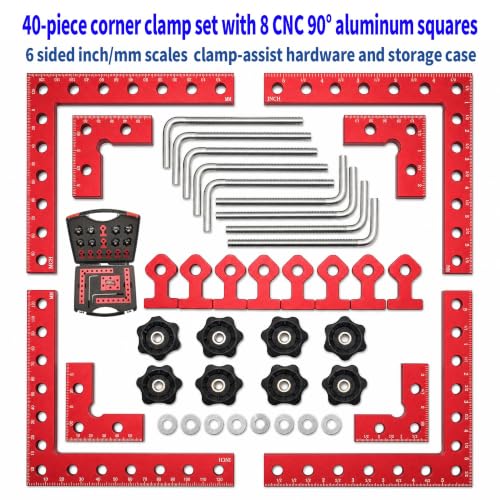Corner Clamps for Woodworking, 8PCS 90 Degree Aluminum Positioning Squares