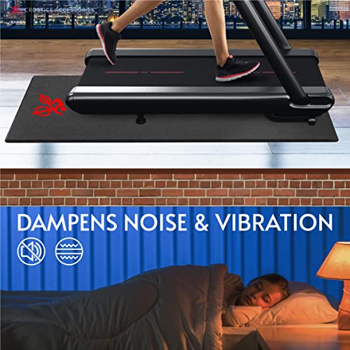Bike Mat Compatible with Peloton Bike, 6mm Floor Protector - size: 36x72", style: Logo Style