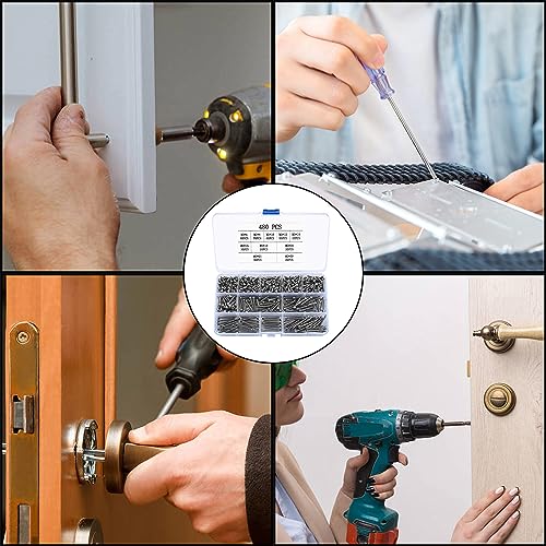 Metric Hex Socket Cap Head Self Tapping Screws, 480pcs M3 Stainless Steel Socket Head Cap Wood Screws Assortment Kit, Hex Drive Head Cap Self Drilling Screws(480 Silver) - color: 480 Silver