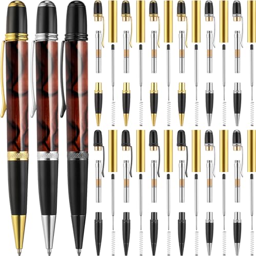 Colarr 12 Pack Woodturning Pen Kit Twist Ballpoint Pen Kit, Mix Colors - color: Mix Colors