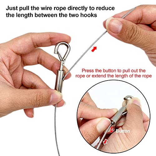 2 Kit Adjustable Picture Hanging Wire Heavy Duty, Supports 50 lbs