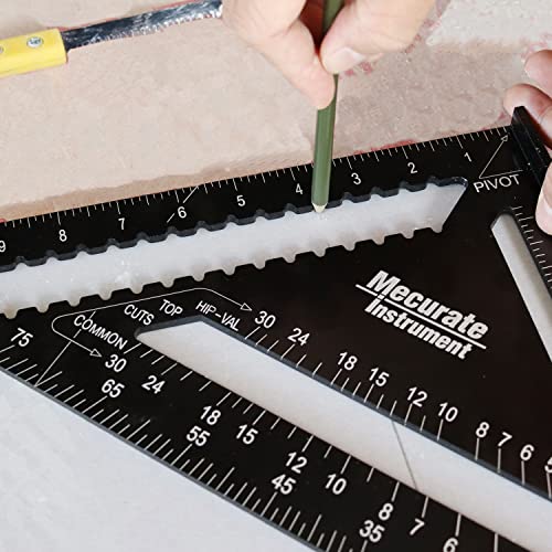 Mecurate 12-Inch Rafter Square, Die-Cast Aluminum Carpenter Square - color: 12" Carpenter Square