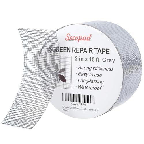 Secopad 2" x 180" (15FT) Screen Repair Tape, Screen Repair Kit, Grey - color: Gray, size: 2IN x 15FT