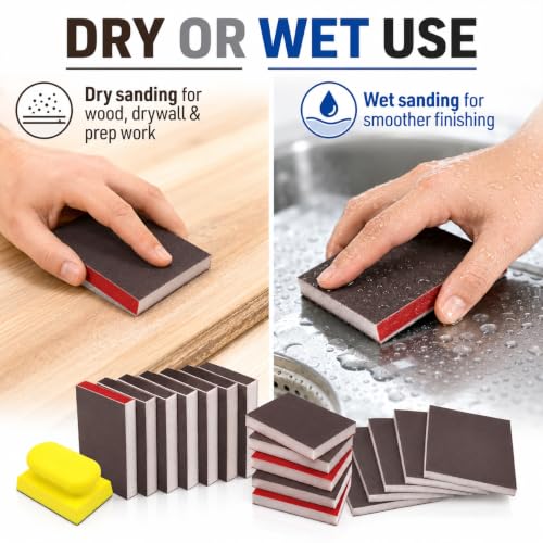 30 Pack Sanding Sponge Set 3x4 Inch 120 to 3000 Grit