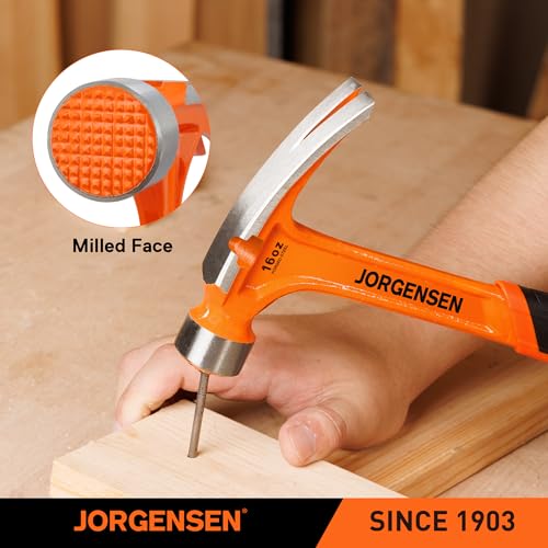 JORGENSEN 16 oz One-piece Forged Rip Claw Hammer with Magnetic Nail Holder - size: 16 oz