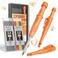 Nicpro Carpenter Pencil with Sharpener & Sleeve, Construction Pencil-Orange - color: Orange
