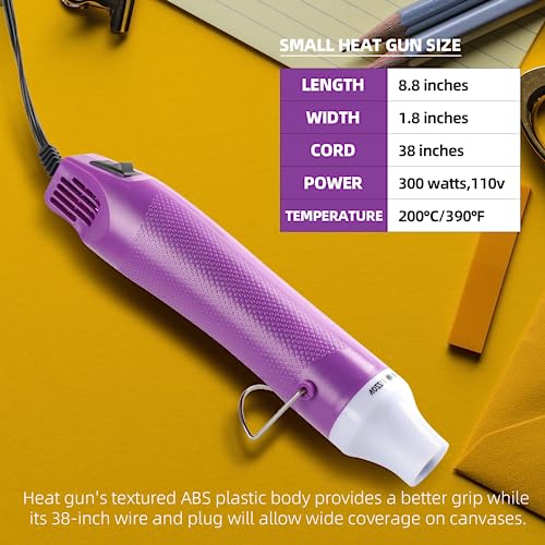 Bubble Removing Tool for Epoxy Resin and Acrylic Art, DIY Glitter Tumblers, Specially-Designed Heat Gun for Making Acrylic Resin Travel Mugs Tumblers to Remove Air Bubbles (Purple, 8.8x1.8") - color: Purple