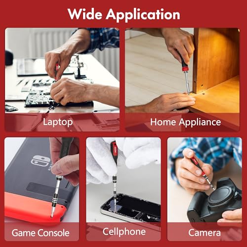 XOOL 200 in 1 Precision Screwdriver Set, Electronics Repair Tool Magnetic Driver Kit with 164 Bits for Phone, MacBook, Computer, Laptop, PC, Tablet, PS4, Xbox, Nintendo, Game Console - color: Red