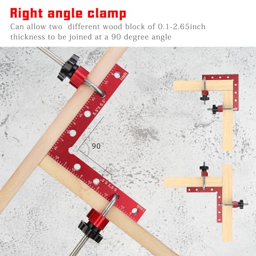 90 Degree Clamp Aluminum Alloy Corner Clamps for Woodworking,5.5" x 5.5"Carpenter Right Angle Clamping Square Tools for Box,Shelves,Picture frames,Drawers Cabinets Position (4 PACK) - style: 14x14cm 4Pack