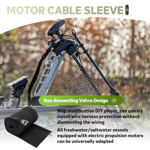 60" Trolling Motor Cable Sleeve, for Bundling & Protecting Marine Cables