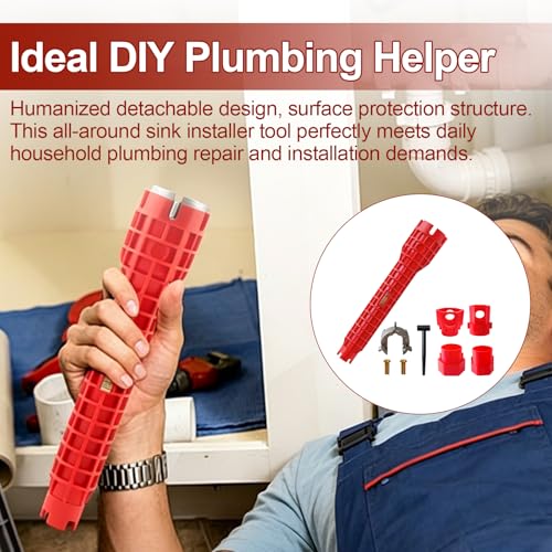 14 in 1 Multifunctional Wrench Faucet Sink Installer Tool, for Repairs Toilet, Sink, Bathroom, Kitchen Plumbing Installation
