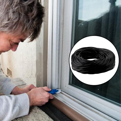 Screen Spline Window 250ft Black Rubber Retainer Spline (0.19 Inch) - size: 0.19 Inch