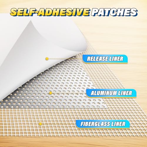 DIYSELF 16-Piece Drywall Repair Kit, Spackle Wall Repair with Mesh Patches - size: 16 Pack