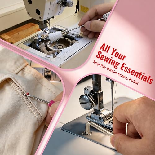 Prelady 30Pcs Sewing Machine Cleaning Kit, Durable Storage Box, Multi Brushes & Screwdriver, Universal Maintenance Tools for Household Sewing Machines