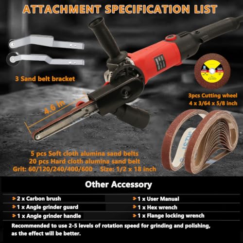 Belt Sander - 1080W 6-Speed Variable Speed Detail Band File Belt Sander,1/2 x 18" Finger Belt Sander for Grinding and Polishing Wood, Paint, Metal Rust Move,welding Spot and DIY. - size: 1/2x18″