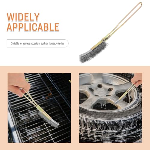 Stainless Steel Wire Cleaning Brush 8.77in Rust Removal Brush for Metal Surfaces Compact Removal Tool for Home Automotive Industrial Cleaning
