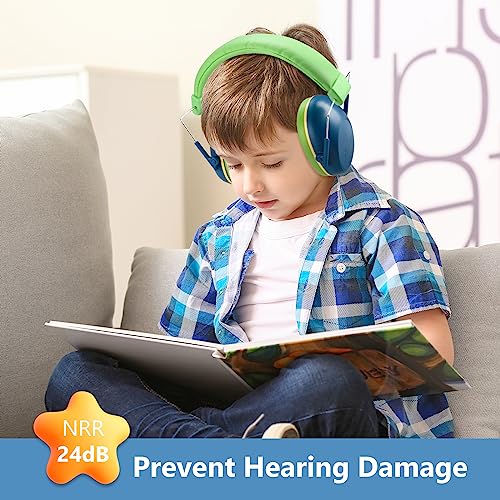 ProCase Kids Noise Cancelling Headphones Ear Hearing Protection, Navy - color: Navy