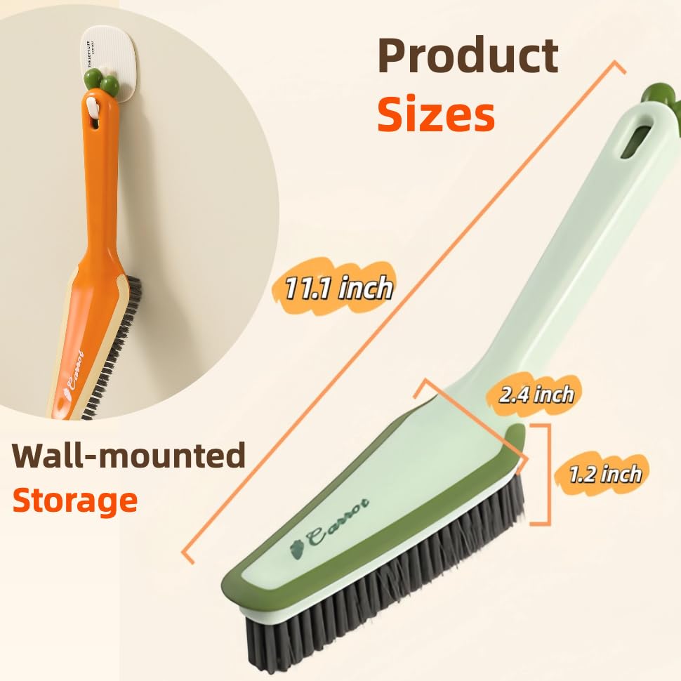 3-in-1 Detail Cleaning Brush, Crevice Grout Brush, Green - color: Green