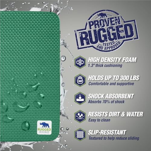 RUGGED RHINO Extra Thick Foam Kneeling Pad for Gardening, Pine Green - color: Pine Green