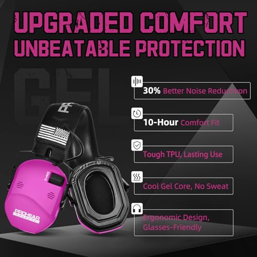 PROHEAR 022 Electronic Ear Protection for Shooting & Hunting - 29dB SNR Noise Reduction, 4 Omnidirectional Microphones - color: Electronic-silicone Ear Pads-pink
