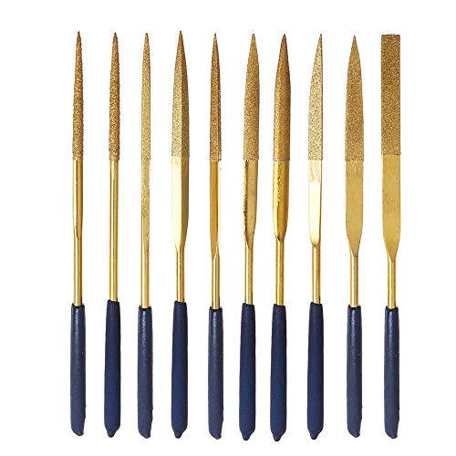 Yakamoz Mini Diamond File Set, Titanium Coated, 3x140mm for Metal Polishing
