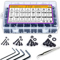 ZTF 840PCS M2 M3 M4 M5 Socket Head Cap Screws Nuts Assortment Kit with Storage Box, 12.9 Grade Alloy Steel Metric Thread Hexagon Allen Machine Bolt, DIN 912 Black Oxide Finish,4 Hex Wrenches Included - style: Hex Socket Head
