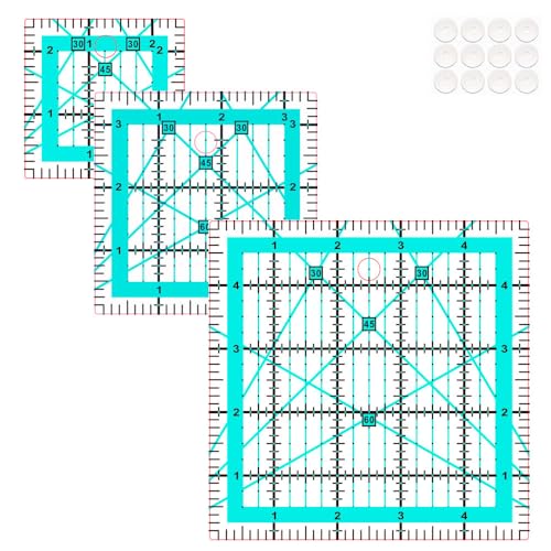 Quilting Rulers,3 Quilting Square Rulers(2.5",3.5", 5"),Quilting Squares - color: Blue