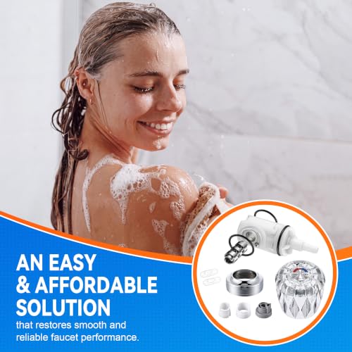 Shower Faucet Repair Kit, Compatible with Valley V4268 V4205 V4206 V4283 V4269, Fits Back to Back Tub/Shower Parts, Complete Cartridge Repair Kit with Clear Handle