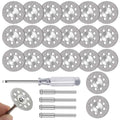 FOTYBEI 20pcs 545 Diamond Coated Cutting Wheel (30mm) for Dremel Rotary Tool with 402 Mandrel (3mm) 4pcs and Screwdriver for Rotary Tool Accessories Stone Glass Cutting (20pcs-30mm) - style: 20pcs-30mm