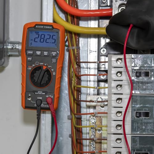 Klein Tools ET270 Auto-Ranging Digital Multi-Tester, AC/DC, Resistance, Continuity, GFCI Receptacle Tester with Test Leads and Receptacle Cord - size: GFCI Receptacle Tester