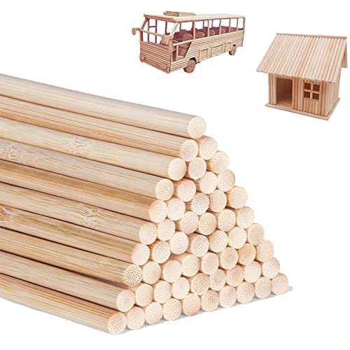 DaTpuik 1/4 x 12 Inch 25PCS Dowel Rods Wood Sticks Wooden Dowel Rods - Unfinished Bamboo Sticks - for Crafts and DIYers - color: Pack of 25, size: 1/4"x12"