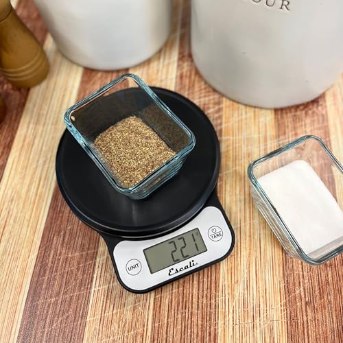 Escali Telero Digital Food Scale, High Precision Kitchen Scale for Cooking, Baking, Portion Control, Meal Prep, Weigh in Grams and Ounces, 11 lb Capacity, Black (T136) - color: Black