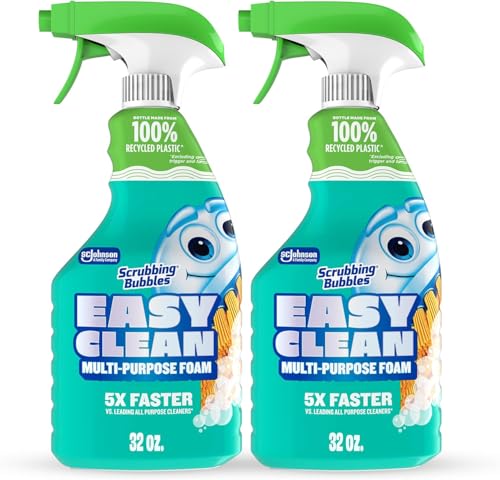 Scrubbing Bubbles Easy Clean Foaming Bleach-Free Bathroom All Purpose Cleaner, Fast-Acting Foam Cleans Limescale, Dirt and Grime on Showers, Sinks, Toilets, Tiles, Counters, 32oz Spray (Pack of 2) - size: 32 Fl Oz (Pack of 2)