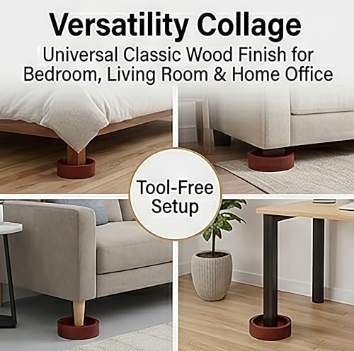 Lufia Solid Pine Wood Bed Risers 1 Inch Lift, Durable Furniture Risers for Beds, Sofas, Desks - Stylish Design, Easy Install, 2,000 lbs Capacity (1 Inch) - size: 1 Inch