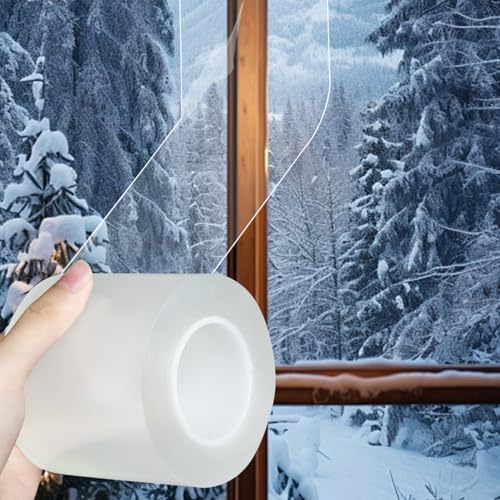 Window Weather Sealing Tape 3 Inch x 33 FT x 0.3 Mils Weather Stripping Residue-Free Clear Window Insulation Tape for Doors Windows and Shower Glass Gaps - size: 3 In * 33 FT * 7.87 Mils