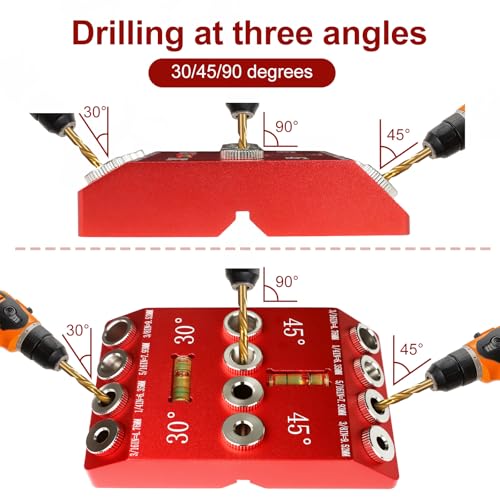 30/45/90° Angle Drill Guide Jig, Portable Bubble Level