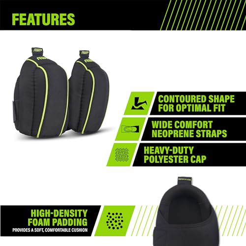 AWP Flooring Knee Pads, One Size, 1 Pair, Black - size: 1 Pair, style: Pro Flooring Knee Pads