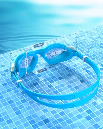 ZIONOR Swim Goggles, G1 SE Swimming Goggles Anti-Fog for Adult Men Women - color: B2-clear Lens Blue Frame