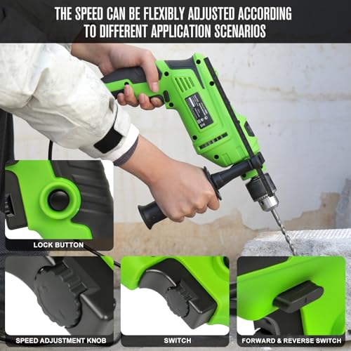 GALAX PRO 7Amp 850W 2-in-1 Hammer Drill, 0-3000 RPM, 13 mm Metal Chuck - style: Hammerdrill with 13pcs Accessories