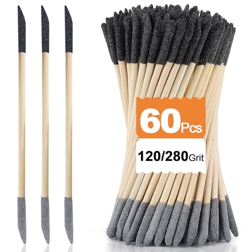 Sanding Sticks 60PCS, 120/280 Grit for Plastic Models, Wood & Resin