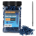 Pocket Hole Screws #8x2-1/2, Coarse Thread Wood Screws 300Pcs, Washer Head with Square Drive, 150MM Drive Bit Included - color: Blue, size: #8x2-1/2‘’