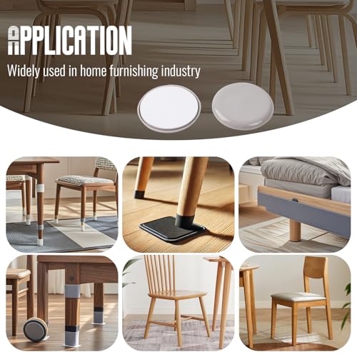 Furniture Sliders,70mm Round Table and Chair Leg Sliding Pad for Easy Moving on Carpet Hardwood (16pcs) - size: 70mm, Round